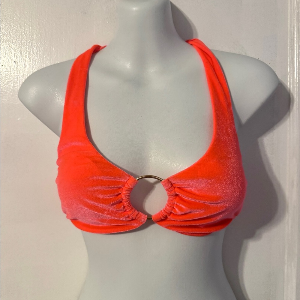 Bright velvet bikini top